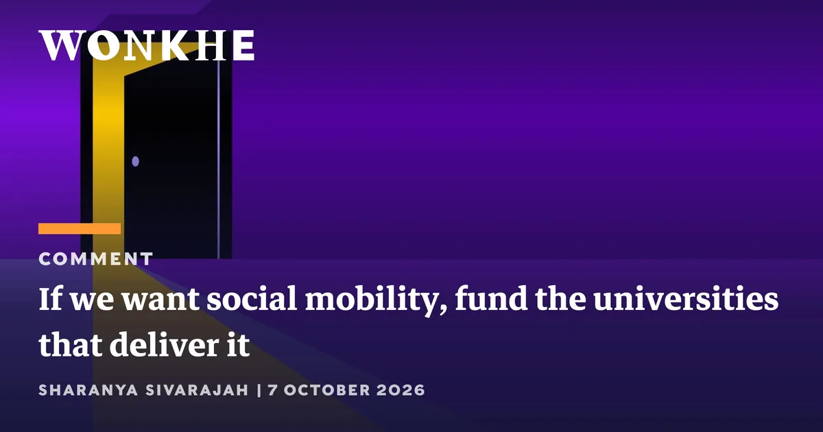 universities with high social mobility need more funding